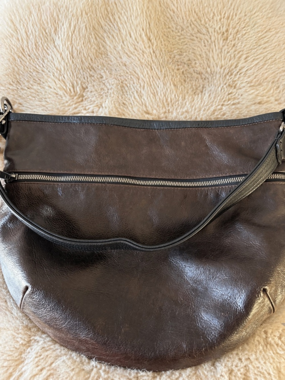 North Moor Dark Brown Leather Hobo Bag